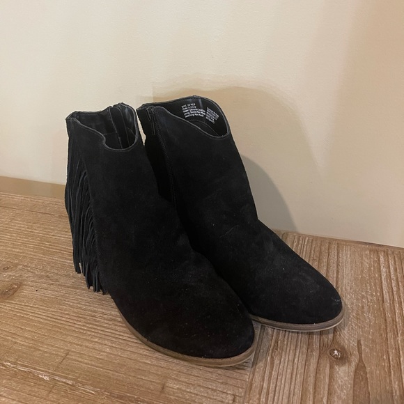 Black Fringe Booties - Picture 2 of 2